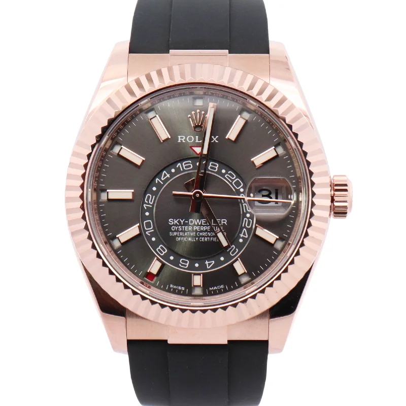 Rolex Sky Dweller Rose Gold 42mm Rhodium Stick Dial Watch Reference#: 326235