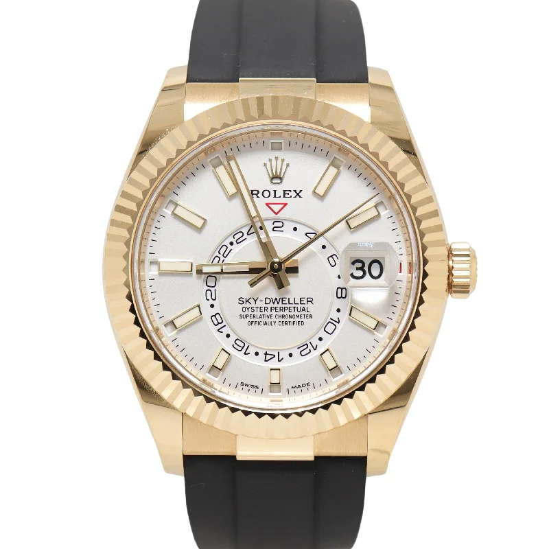 Rolex Skydweller Yellow Gold 42mm White Stick Dial Watch Reference#: 326238