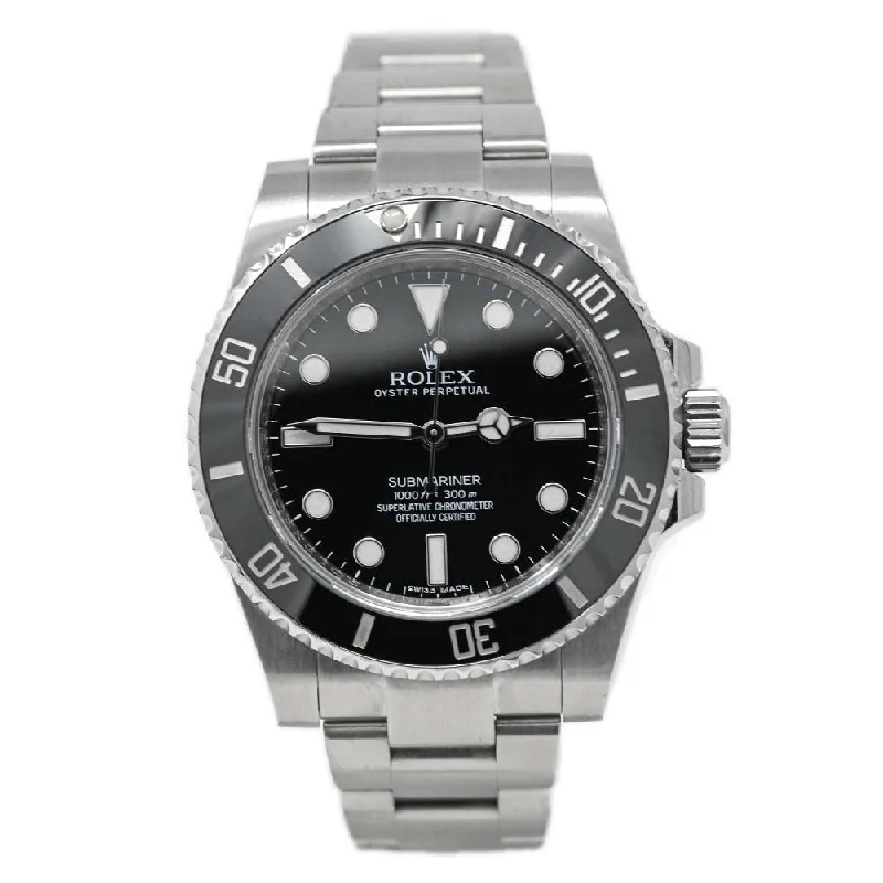 Rolex Submariner Stainless Steel 40mm Black Dot Dial Watch Reference#: 114060