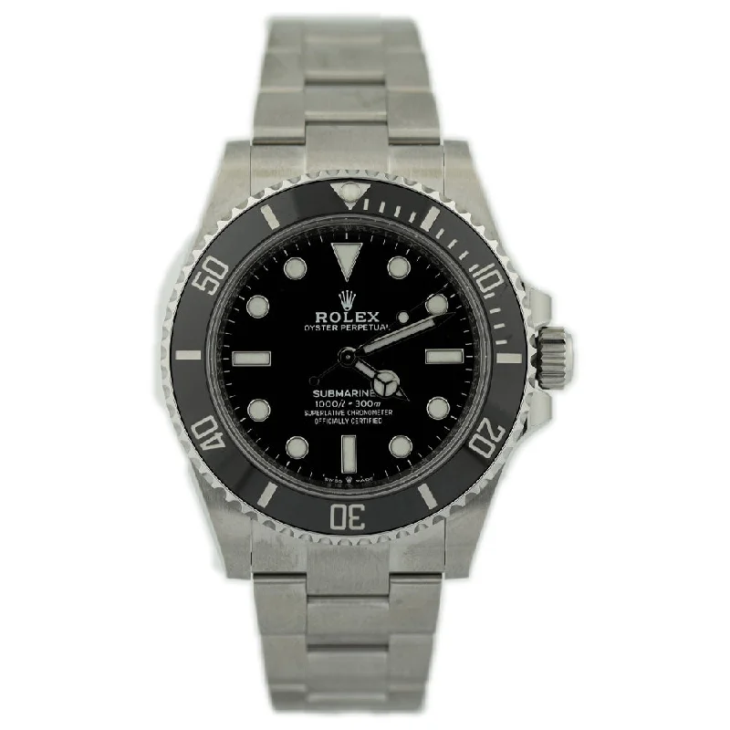 Rolex Submariner Stainless Steel 41mm Black Dot Dial Watch Reference#: 124060