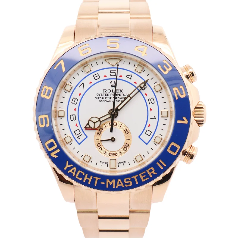 Rolex Yacht Master II Yellow Gold 44mm White Chronograph Dial Watch Reference#: 116688