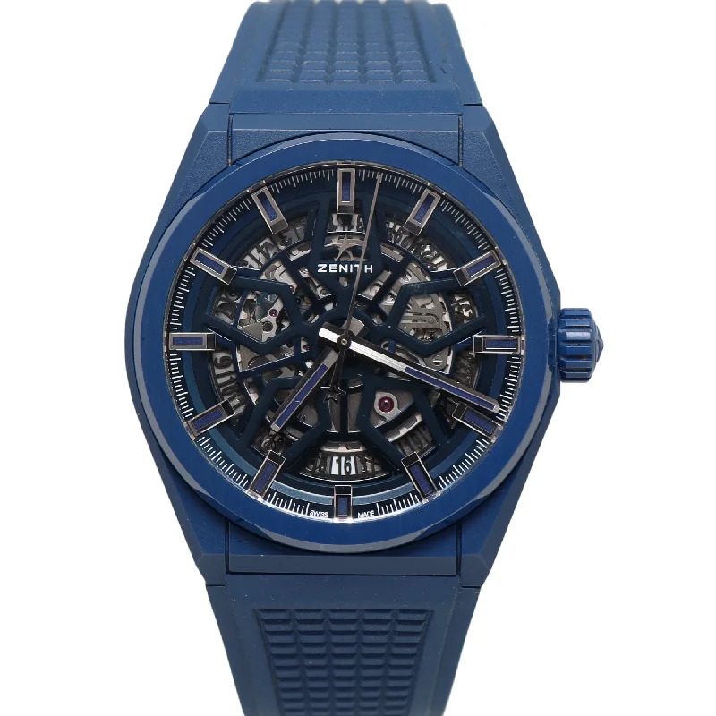 Zenith Defy Classic Ceramic Blue 41mm Blue Stick Dial Watch Reference#: 49.9003.670/51.R793