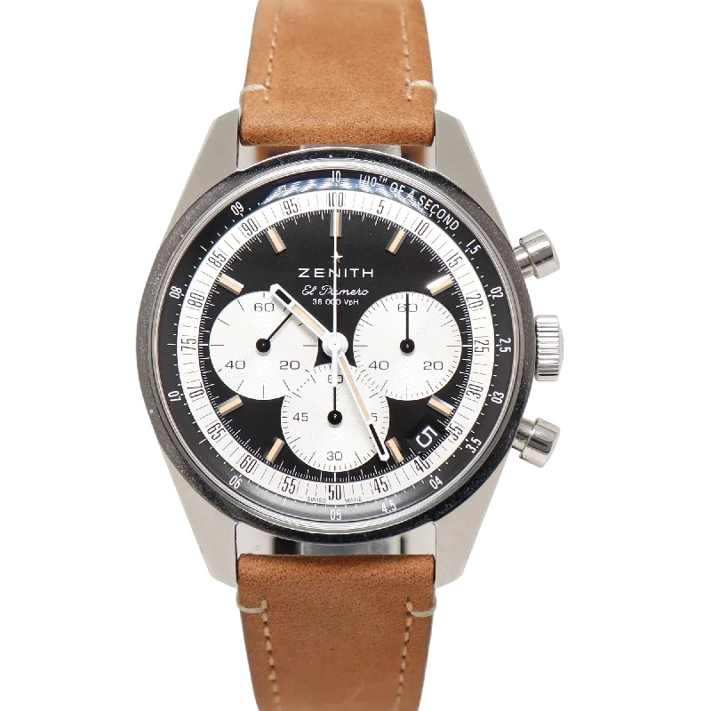 Zenith El Primero Stainless Steel 38mm Black Chronograph Dial Watch Reference#: 03.3200.3600/21.C903