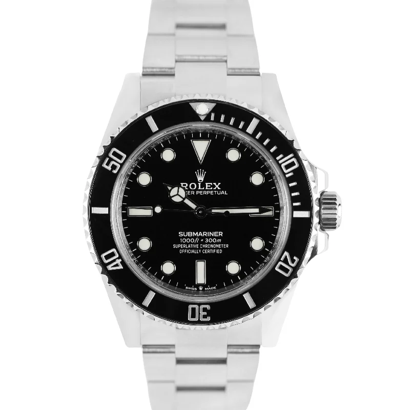 2021 PAPERS Rolex Submariner No-Date Steel Black Ceramic 41mm 124060 Watch BOX