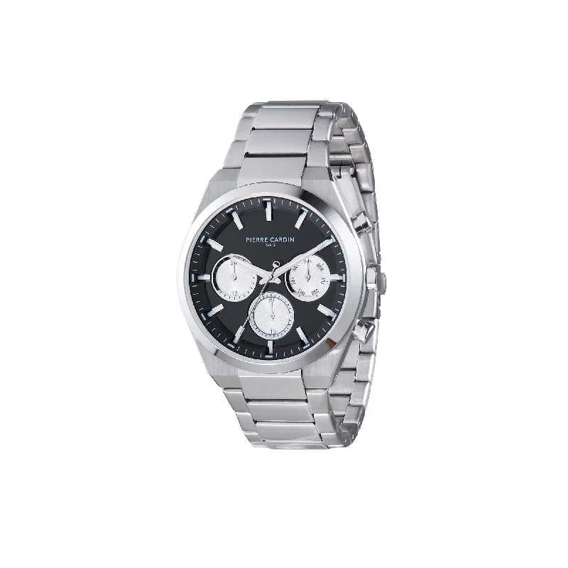 Batignolles Influential Multifunction watch with Black Dial with a Metal Links Strap