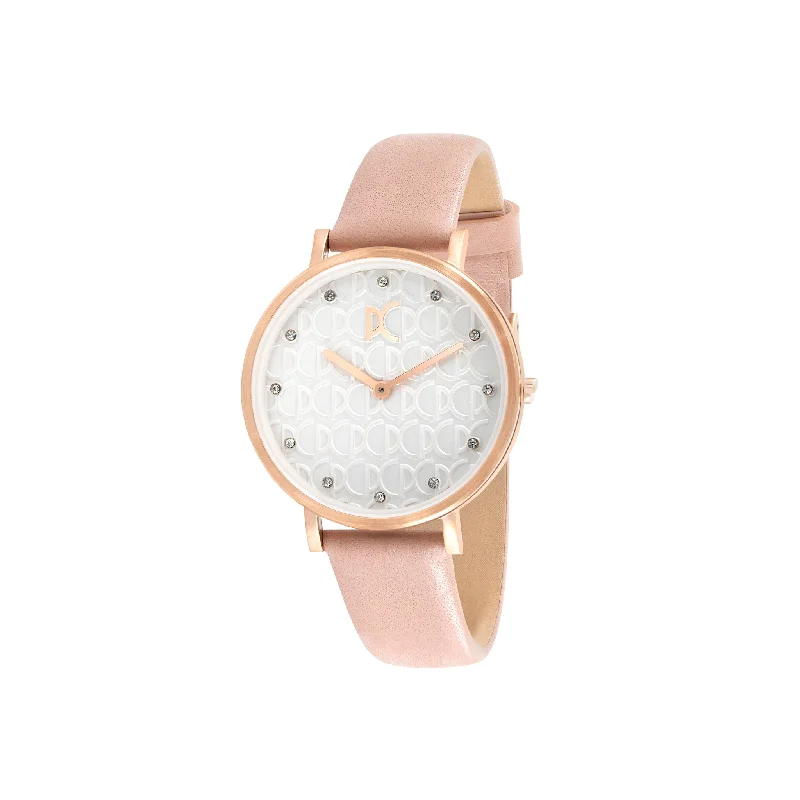 Bonne Nouvelle with PC Monogram White Dial and Pink Leather Strap