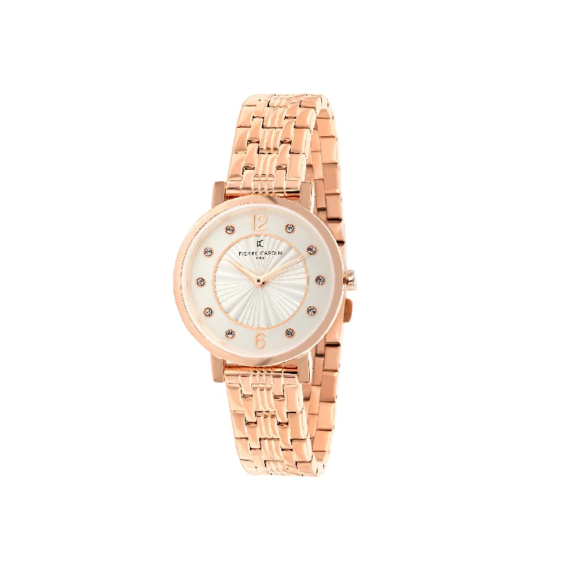 Canal St Martin Rose Gold Watch with Pink Dial and Metal Link Strap