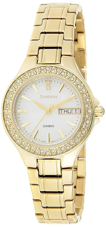 Casio Sheen Analog White Dial Women's Watch - SHE-4800G-7AUDR (SX102)