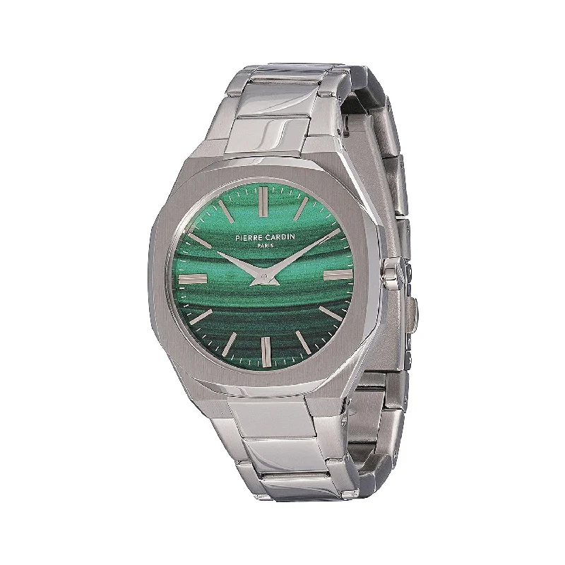 Élysée Chrysanthème Ladies’ Watch - Stainless Steel Case, Jade Green Dial with Stainless Steel Band