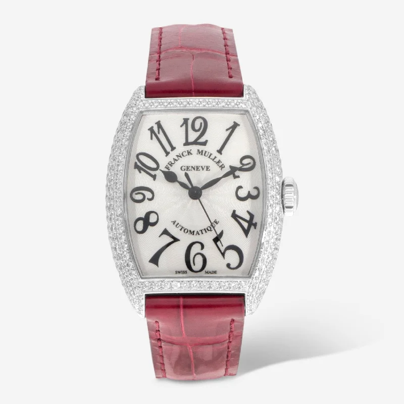 Franck Muller Cintrée Curvex 18K White Gold Automatic Ladies Watch 7500SCATFOD