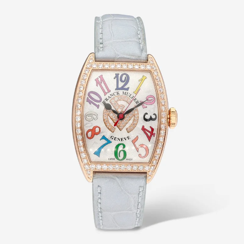 Franck Muller Cintree Curvex Color Dreams 18K Rose Gold FM LOGO LE Diamond Automatic Ladies Watch 7500SCATFOD1RCOLDRFMD