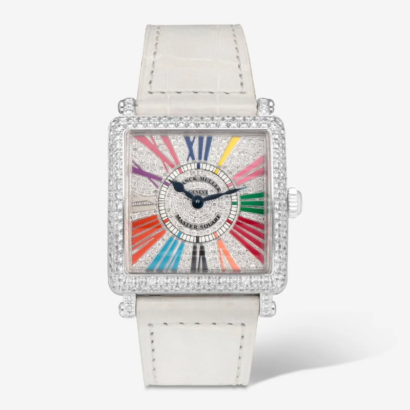 Franck Muller Master Square Color Dreams 18K White Gold Quartz Ladies Watch 6002LQZDCDCOLDR