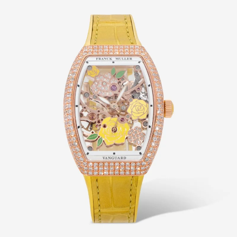 Franck Muller Vanguard Rose Skeleton 18K Rose Gold Manual Wind Ladies Watch V32 S6 SQT ROSE D CD