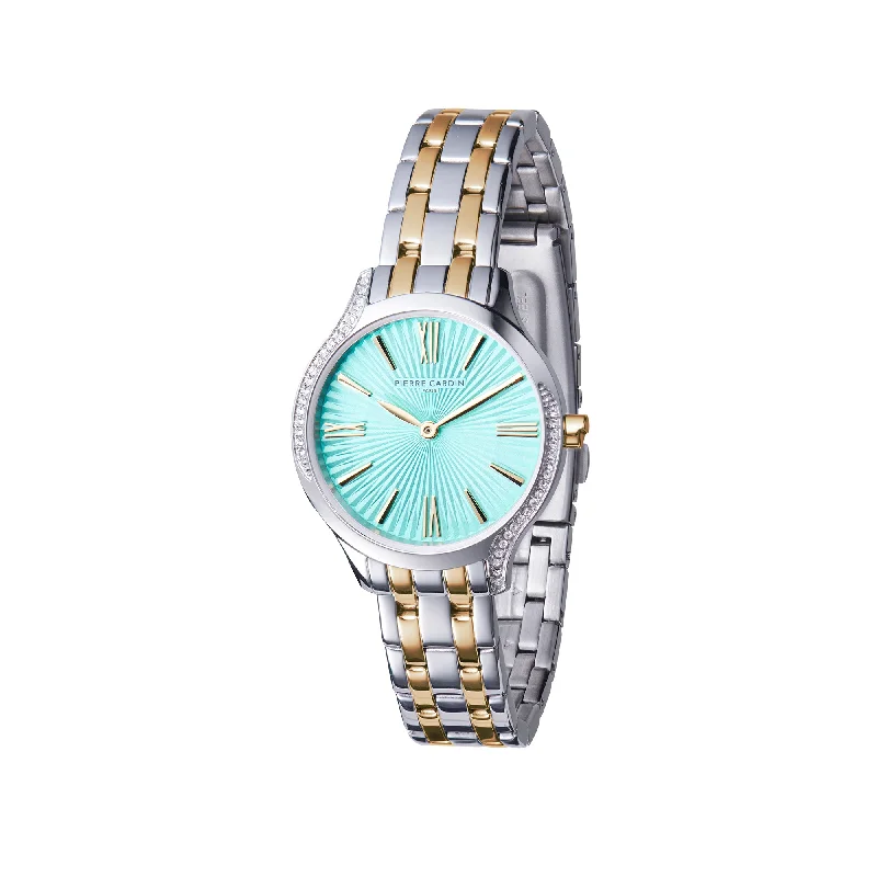 Gaillon Regal Ladies Two tone Gold and Stainless Steel Watch with Tiffany Blue Dial