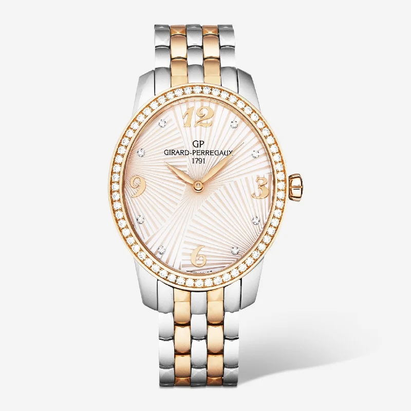 Girard-Perregaux Cat's Eye 18K Rose Gold & Steel Diamond Mother of Pearl Dial Automatic Ladies Watch 80493D56A162-56A