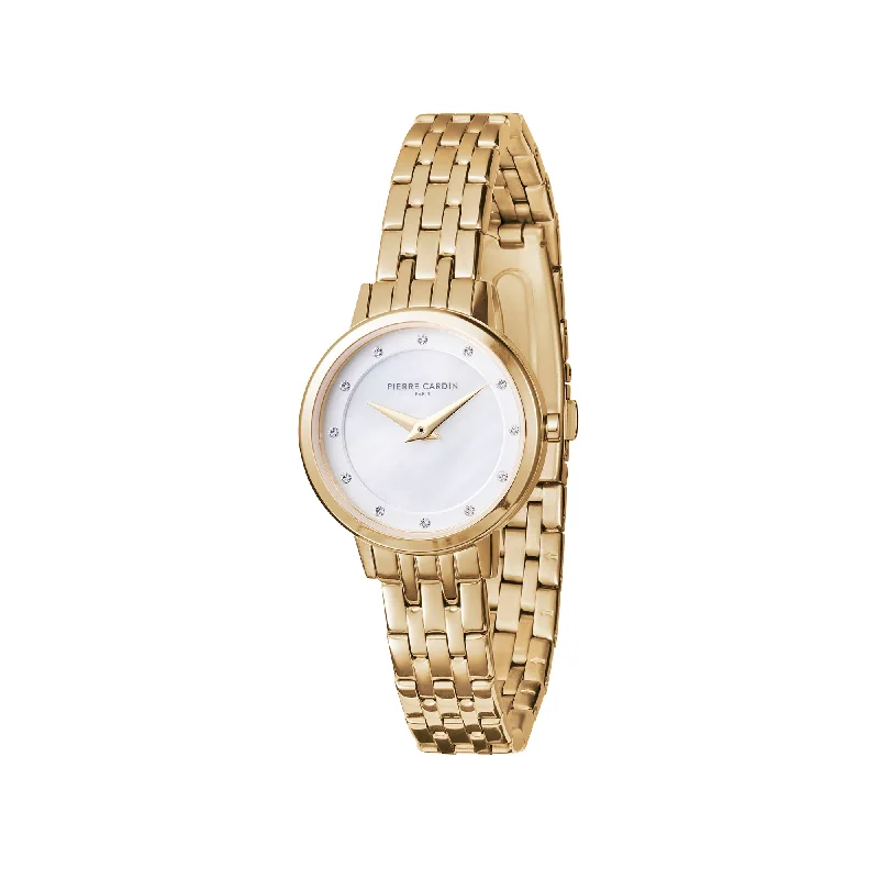 Goutte d'Or Lustre Ladies Gold Watch with White Mother of Pearl Dial