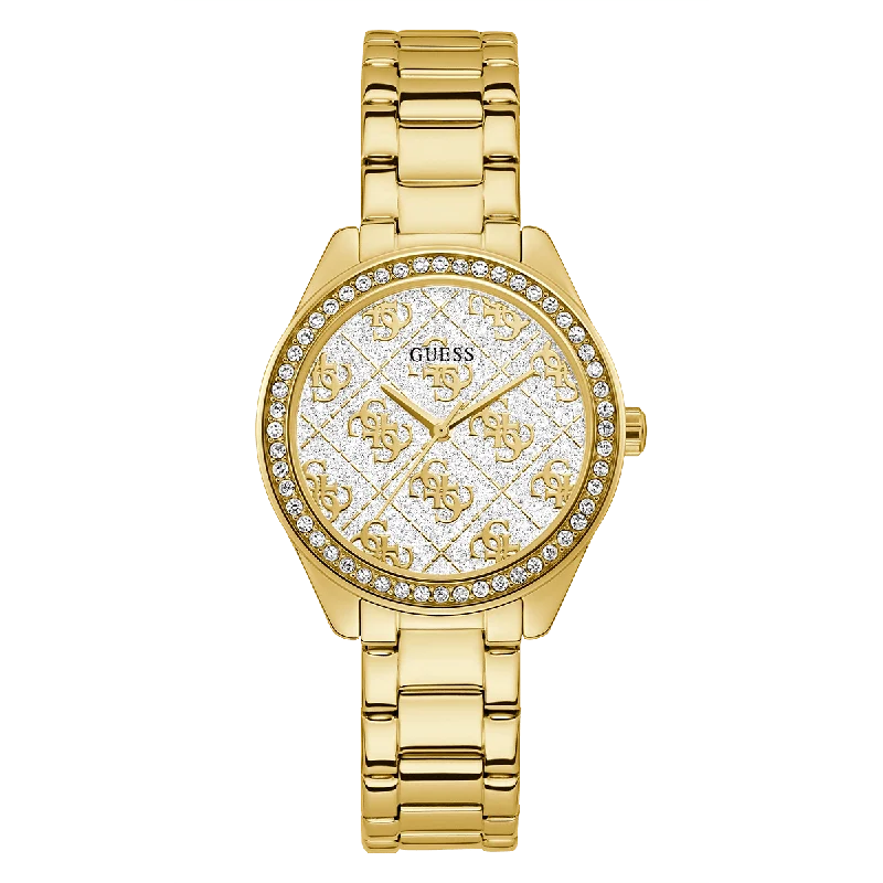 GUESS Ladies 36 Gold-Tone Analog Trend Watch