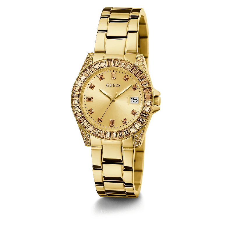 GUESS Ladies Gold Tone Day/Date Watch