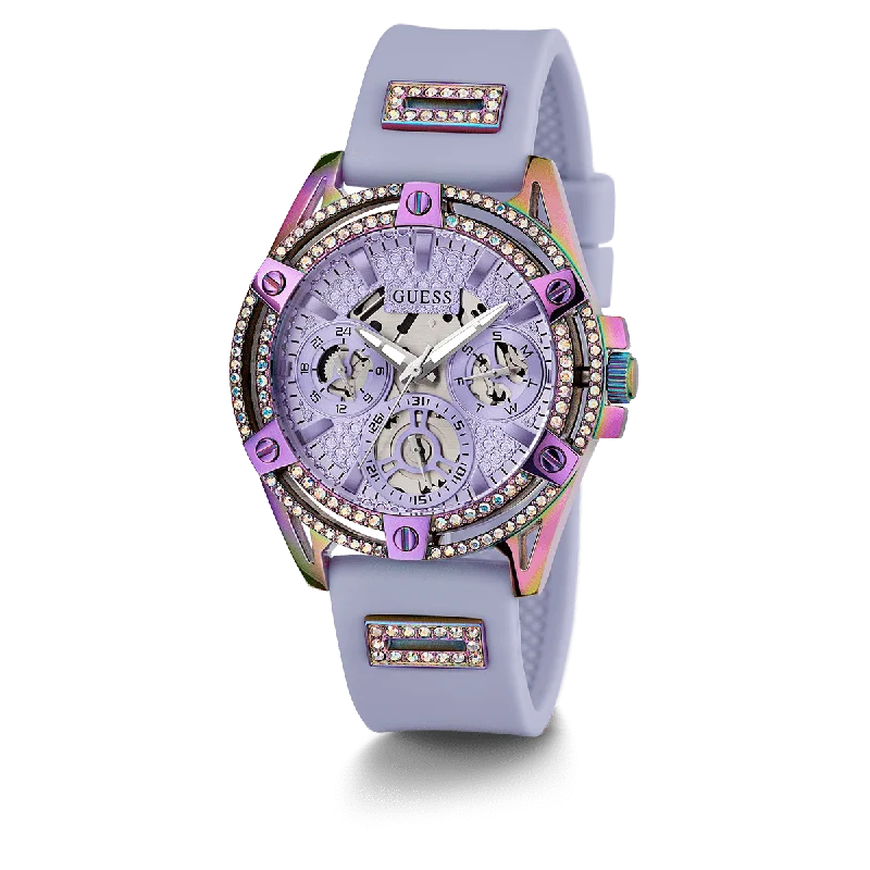 GUESS Ladies Purple Iridescent Multi-Function Watch