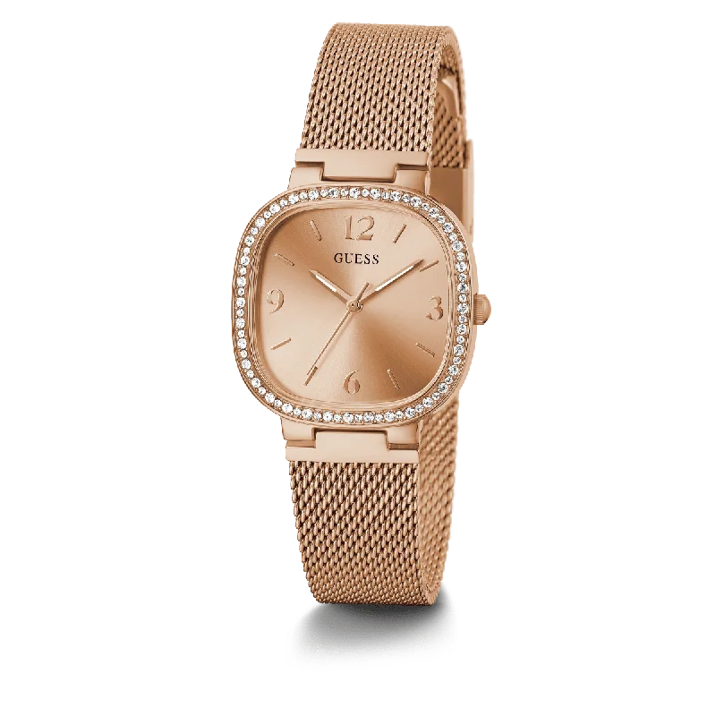 GUESS Ladies Rose Gold Tone Analog Watch