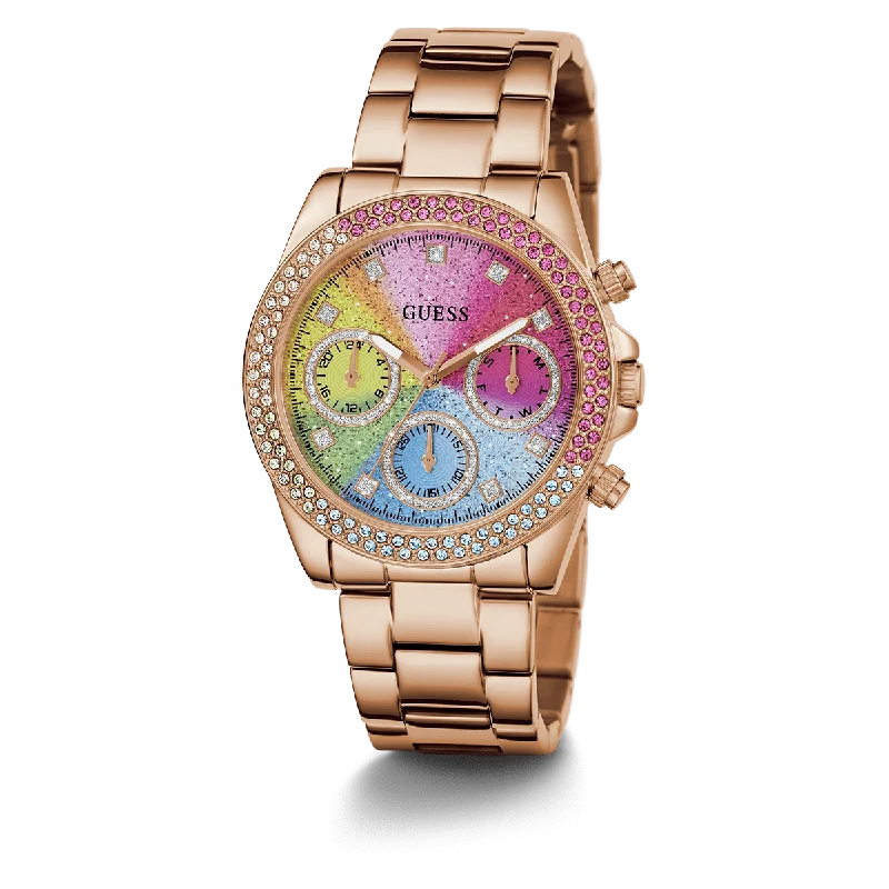 GUESS Ladies Rose Gold Tone Analog Watch