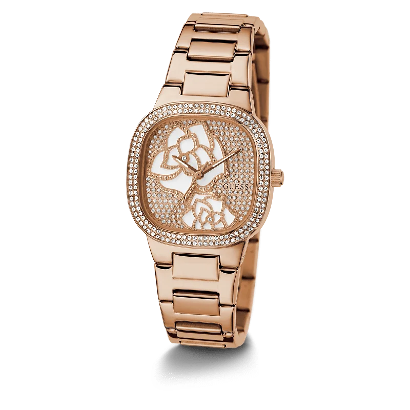 GUESS Ladies Rose Gold Tone Analog Watch