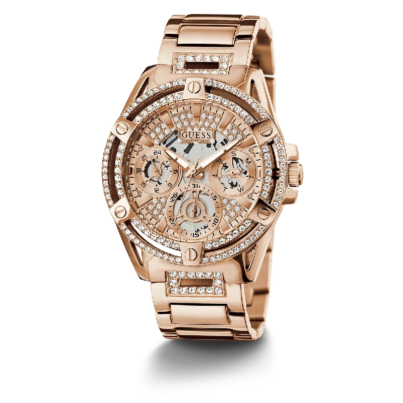 GUESS Ladies Rose Gold Tone Multi-Function Watch