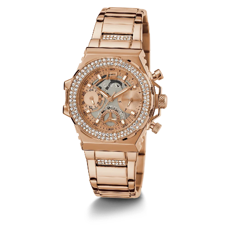 GUESS Ladies Rose Gold Tone Multi-Function Watch