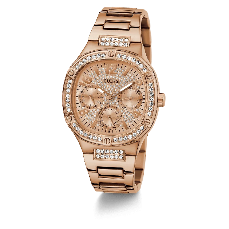 GUESS Ladies Rose Gold Tone Multi-Function Watch