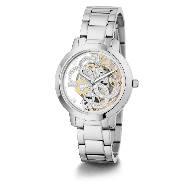 GUESS Ladies Silver Tone Analog Watch