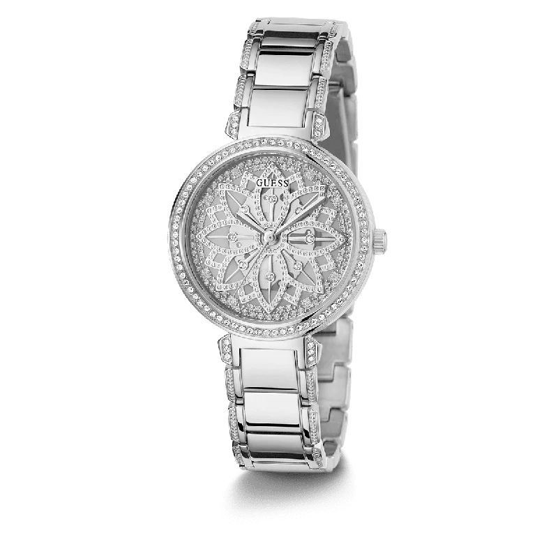 GUESS Ladies Silver Tone Analog Watch