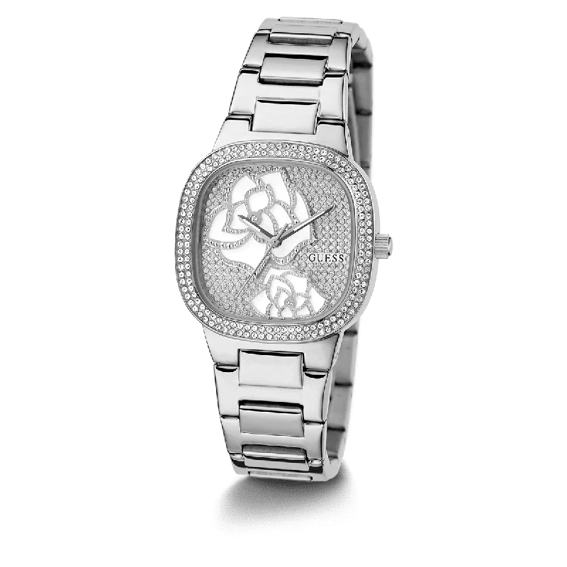 GUESS Ladies Silver Tone Analog Watch