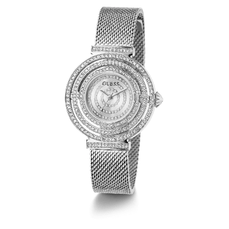 GUESS Ladies Silver Tone Analog Watch