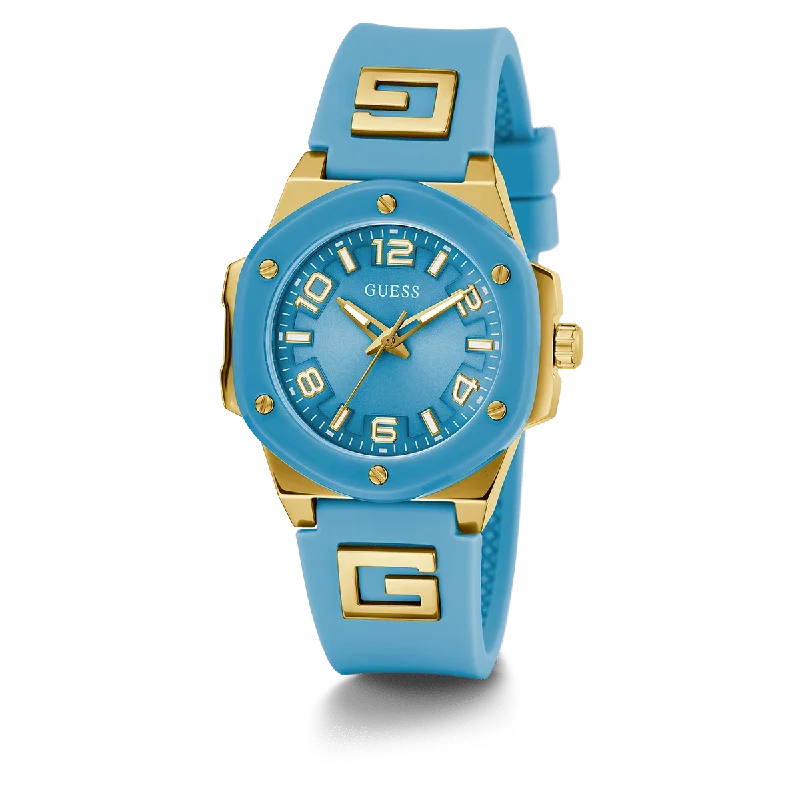 GUESS Ladies Turquoise 2-Tone Analog Watch