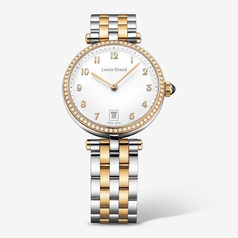 Louis Erard Romance Diamond White Mother of Pearl Two-tone Stainless Steel Ladies Quartz Watch 11810SB40.BMA27