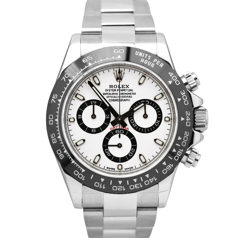 MINT NEW PAPERS Rolex Daytona Cosmograph PANDA Ceramic White 40mm 116500 LN BOX