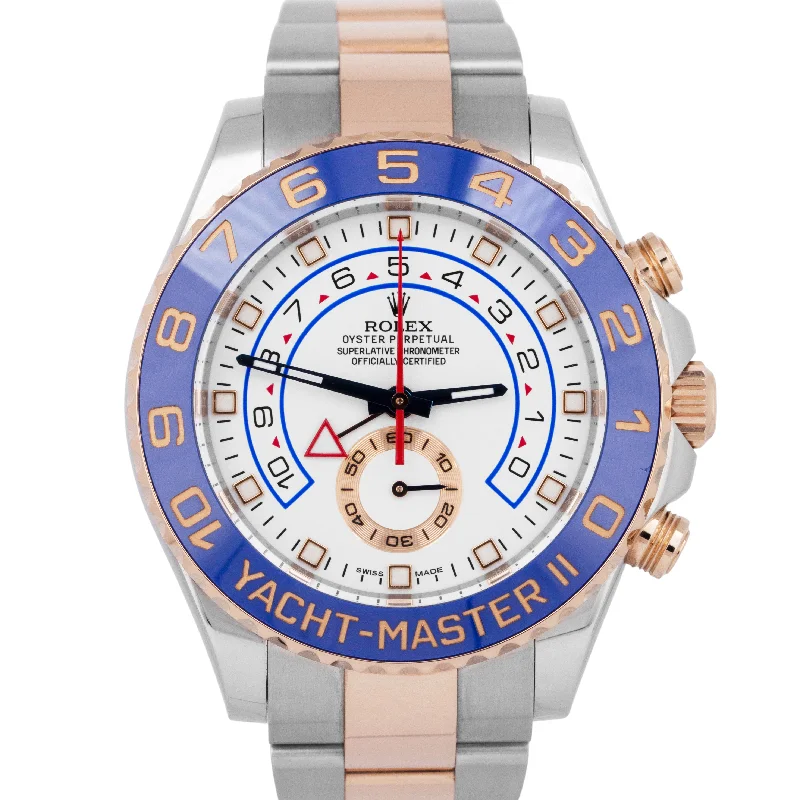 MINT OPEN PAPERS Rolex Yacht-Master II 44mm 18K Rose Gold Steel 116681 BOX