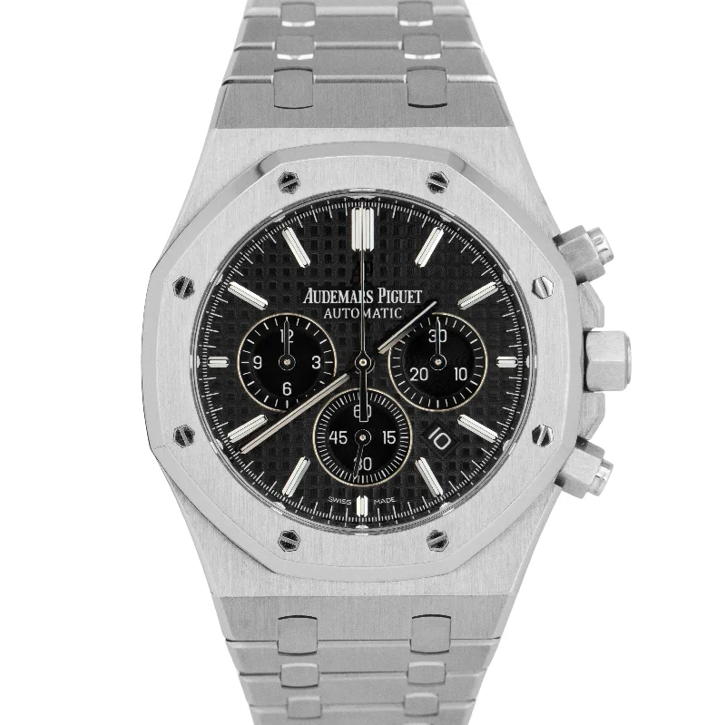 MINT PAPERS Audemars Piguet Royal Oak 41mm Chronograph Black Steel Watch 26320ST