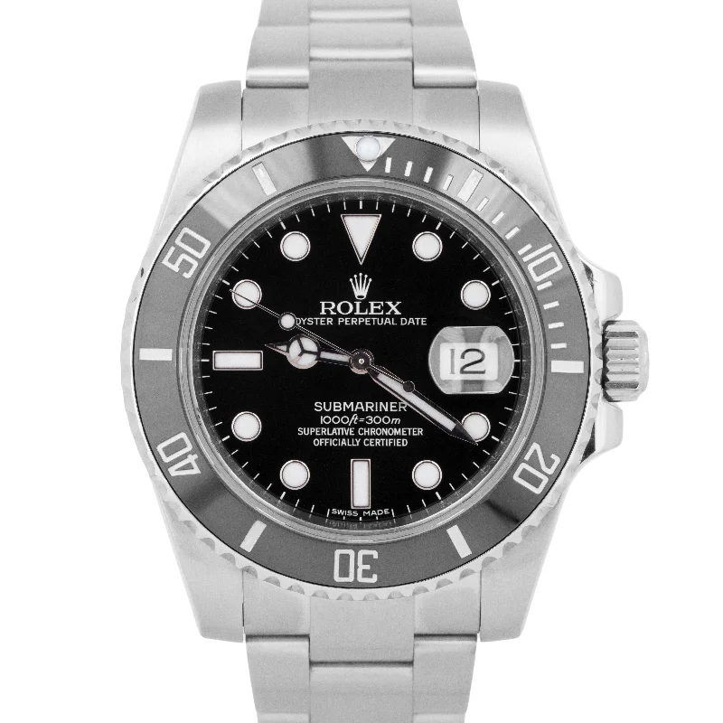 MINT Rolex Submariner Date Black Stainless Steel Ceramic 40mm 116610 LN Watch