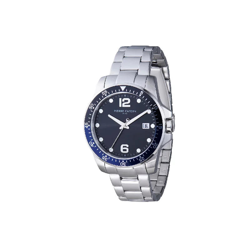 Nation Éclat watch with Black dial and Blue and Black Bezel