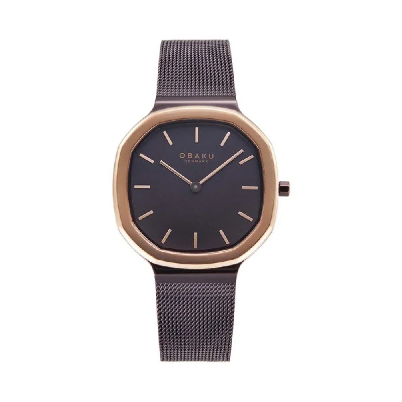 OBAKU V253LXXNMN Oktant Lille Walnut Watch For Women