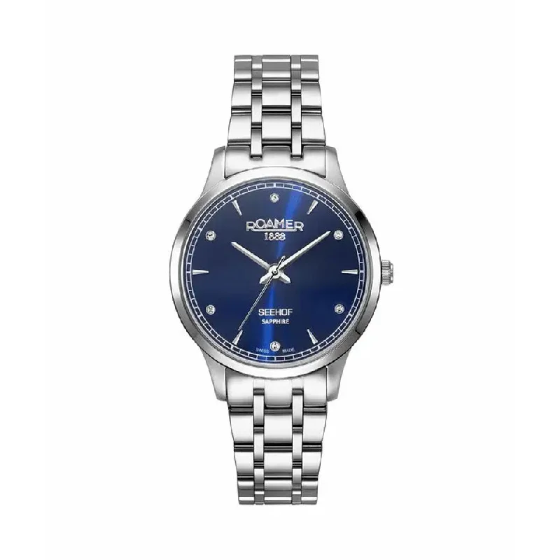 Roamer Women's 34 Mm Seehof Blue Dial Stainless Steel Analogue Watch - 509847 41 40 20