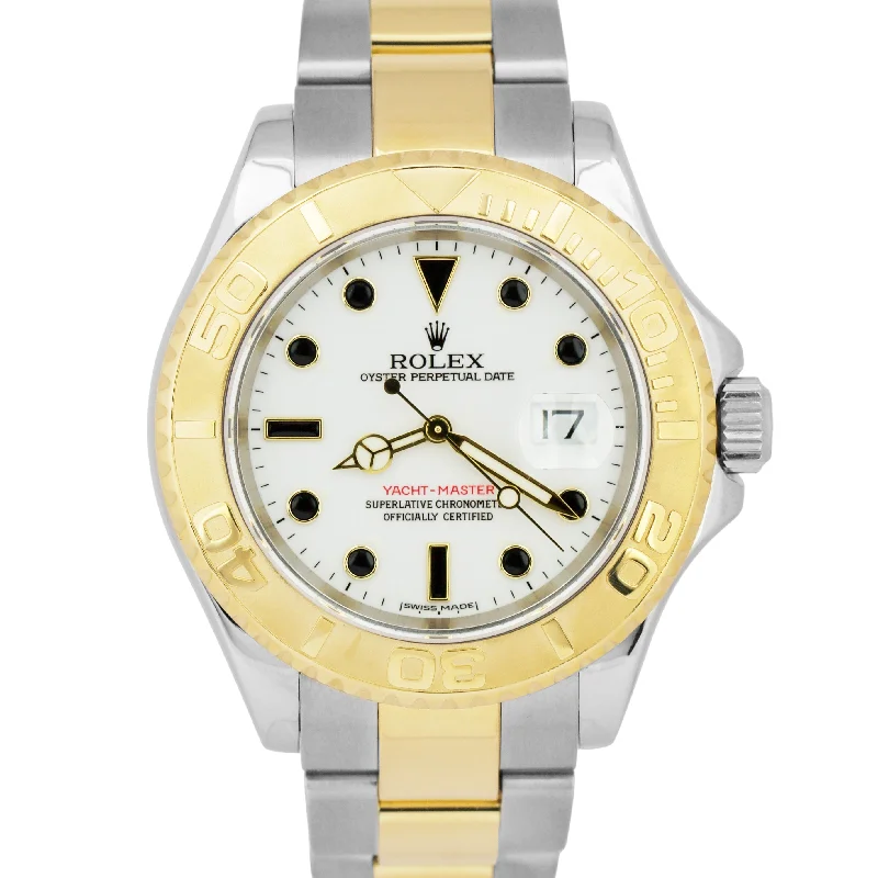 Rolex Yacht-Master 40mm WHITE 18K Two-Tone 18K Yellow Gold Steel 16623 Watch