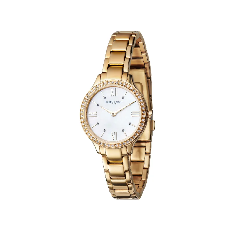 Saint-Louis Simplicity Ladies Gold Watch with Mother of pearl Dial