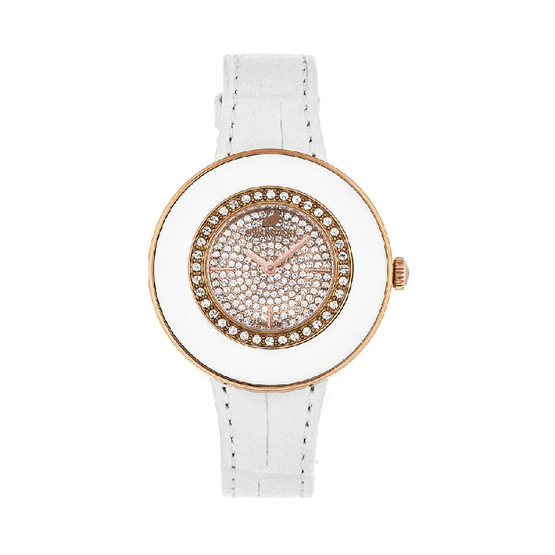 Swarovski Octea Dressy White Rose Gold Steel White Leather Women's Watch 5095383