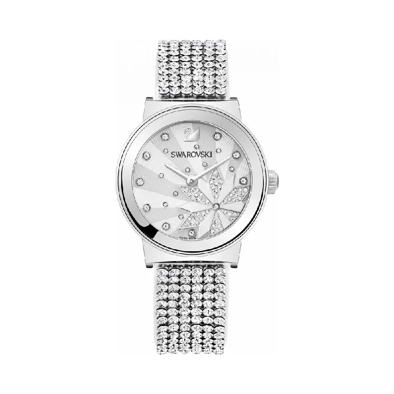 Swarovski Women's 5040326 Silver Leather Swiss Quartz Watch