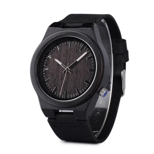 The Everyday Black on Black Bamboo Watch