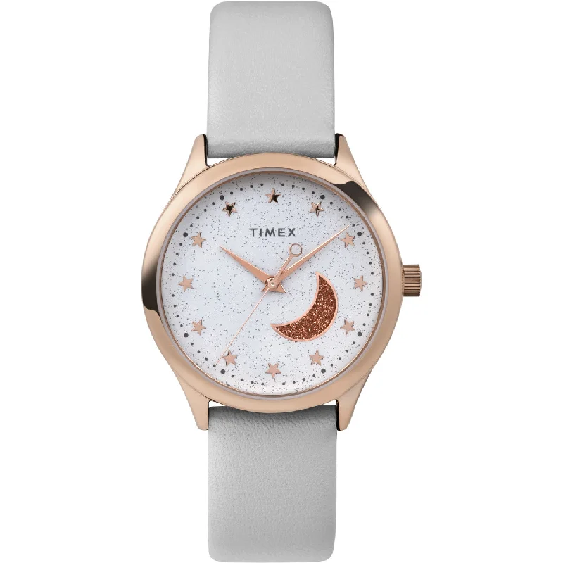 Timex 3 Hands Women's Analog White Dial Coloured Quartz Watch, Round Dial With 32 Mm Case Width - TW2V49400JQ