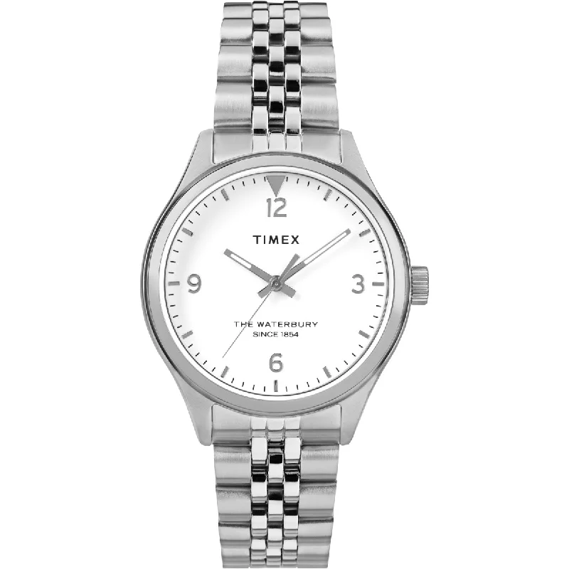 Timex 3 Hands Women's Analog White Dial Coloured Quartz Watch, Round Dial With 34 Mm Case Width - TW2R69400UJ