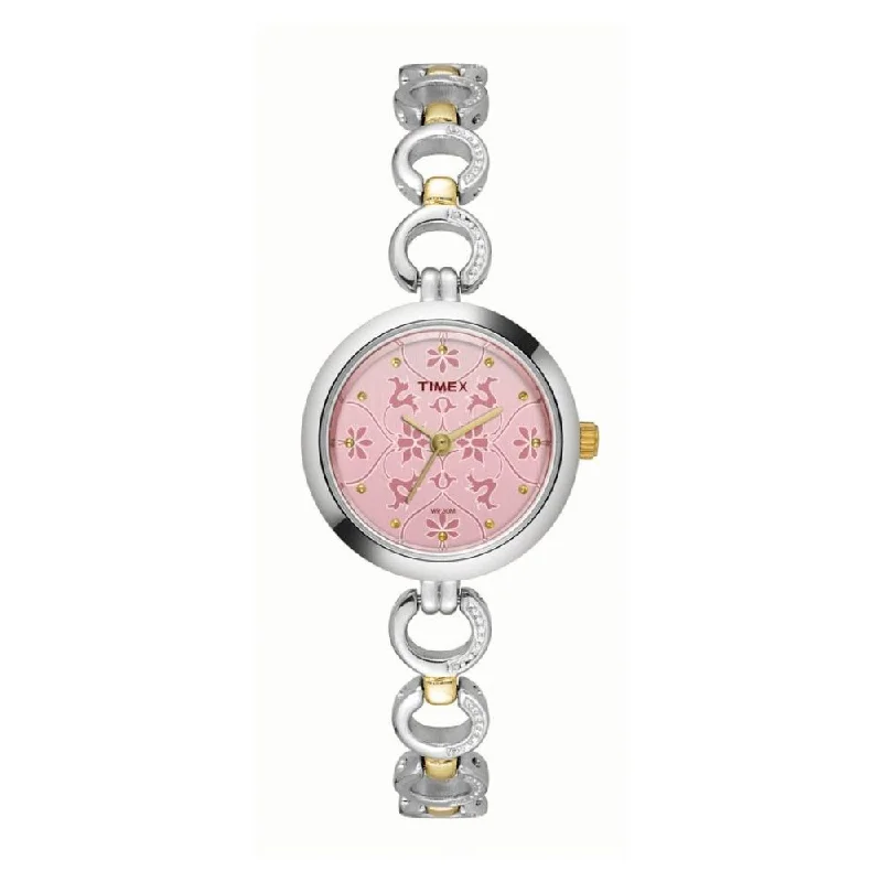 Timex Classics Women's Pink Dial Round Case 3 Hands Function Watch -TWEL11416